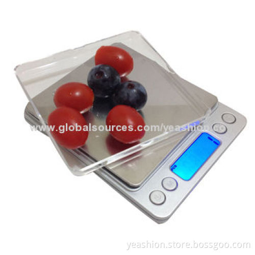 Stainless Steel Digital Kitchen Weighing Scale, Backlight LCD Display, 2 Separate Pallets, CE & RoHSNew